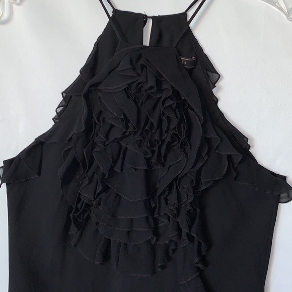 BCBG Maxazria Ruffle Halter Neck Top Black XSmall - Picture 5 of 12